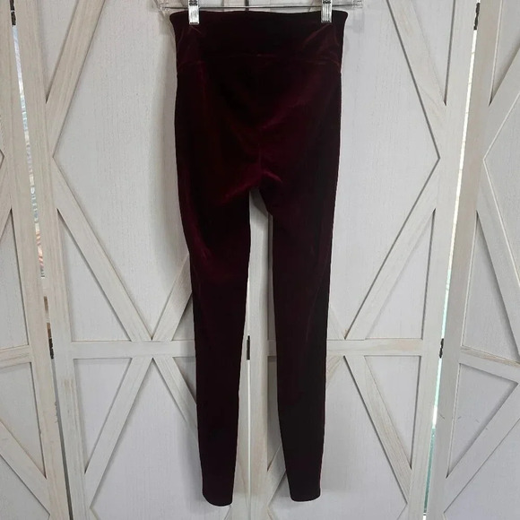 Spanx Velvet Leggings in Burgundy - Picture 4 of 9